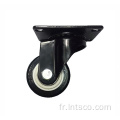 Roulettes pivotantes noires en PVC noir de 1,5 "